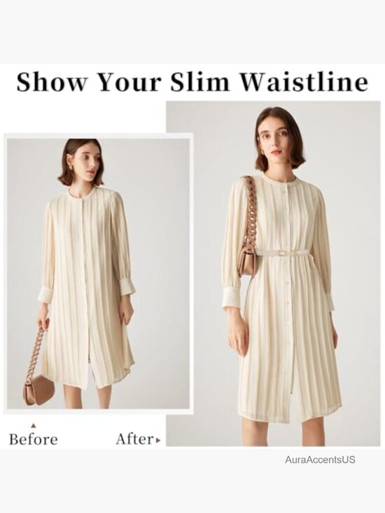 Women Stretch Skinny Belt with Golden Buckle Retro Waist Accessory main image 5
